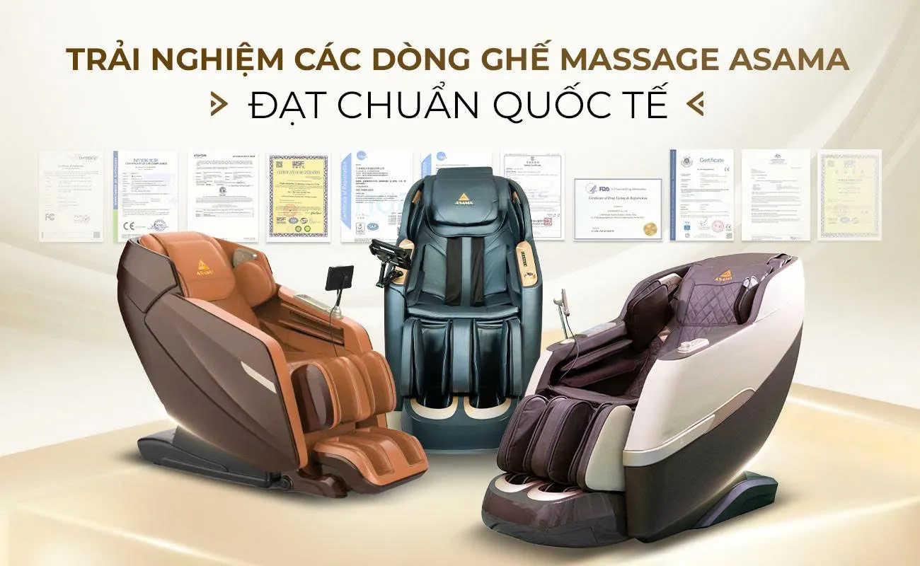 Trai Nghiem Cac Dong Ghe Massage ASAMA Dat Chuan Quoc Te