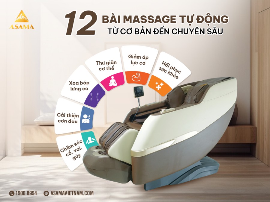 Ghế Massage ASAMA AS500 12 bài tập chuyên sâu