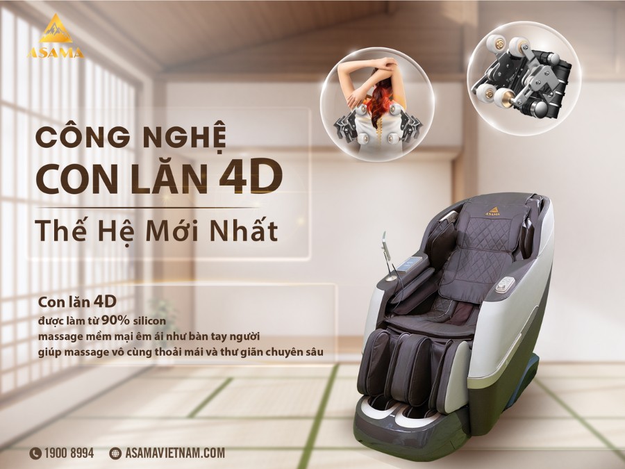 Ghế Massage ASAMA AS500 con lăn 4D